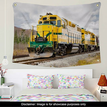 Diesel Locomotive And Cloudy Sky Wall Art 49372091