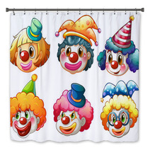 Different Faces Of A Clown Bath Decor 60671038