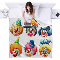 Different Faces Of A Clown Blankets 60671038