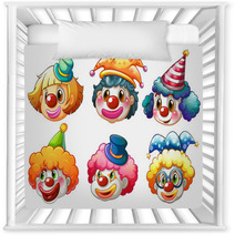 Different Faces Of A Clown Nursery Decor 60671038