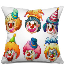 Different Faces Of A Clown Pillows 60671038