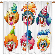 Different Faces Of A Clown Window Curtains 60671038