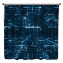 Digital Binary Code Matrix Background 3d Rendering Of A Scientific Technology Data Binary Code Network Conveying Connectivity Complexity And Data Flood Of Modern Digital Age Bath Decor 189360493
