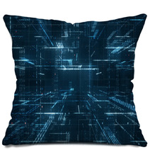 Digital Binary Code Matrix Background 3d Rendering Of A Scientific Technology Data Binary Code Network Conveying Connectivity Complexity And Data Flood Of Modern Digital Age Pillows 189360493