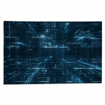 Digital Binary Code Matrix Background 3d Rendering Of A Scientific Technology Data Binary Code Network Conveying Connectivity Complexity And Data Flood Of Modern Digital Age Rugs 189360493
