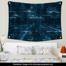 Digital Binary Code Matrix Background 3d Rendering Of A Scientific Technology Data Binary Code Network Conveying Connectivity Complexity And Data Flood Of Modern Digital Age Wall Art 189360493