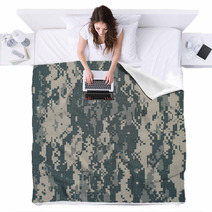 Digital Camouflage As Background Blankets 87344678