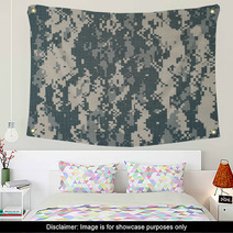 Digital Camouflage As Background Wall Art 87344678