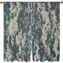 Digital Camouflage As Background Window Curtains 87344678
