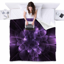 Digital Purple Flower Background Blankets 62858153