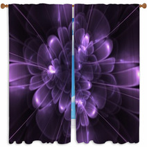 Digital Purple Flower Background Window Curtains 62858153
