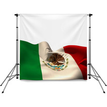 Digitally Generated Mexico Flag Rippling Backdrops 66037811