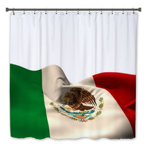 Digitally Generated Mexico Flag Rippling Bath Decor 66037811