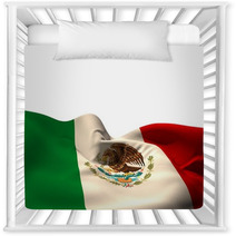 Digitally Generated Mexico Flag Rippling Nursery Decor 66037811