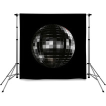 Disco Ball On Black Background Backdrops 61059688