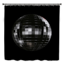 Disco Ball On Black Background Bath Decor 61059688