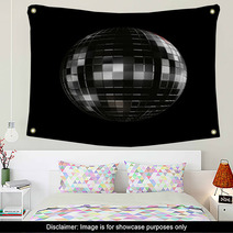 Disco Ball On Black Background Wall Art 61059688