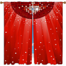 Disco Ball Party Background Window Curtains 10483101