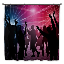 Disco Dance - Colored Background Illustration Bath Decor 33306502