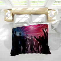 Disco Dance - Colored Background Illustration Bedding 33306502