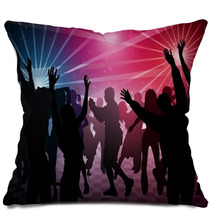 Disco Dance - Colored Background Illustration Pillows 33306502