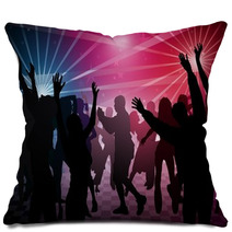 Disco Dance - Colored Background Illustration Pillows 33306502