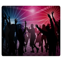 Disco Dance - Colored Background Illustration Rugs 33306502