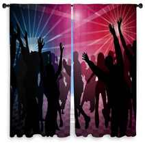 Disco Dance - Colored Background Illustration Window Curtains 33306502