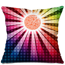 Discoball With Funky Rainbow Background, EPS10 Vector Pillows 54283690