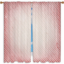 Distressed Pale Rose Background With Dots Window Curtains 58290757