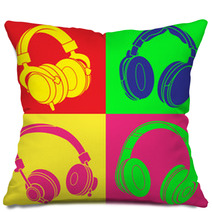 DJ Headphones POP Design Pillows 49902897