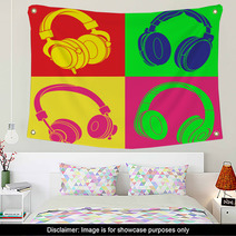 DJ Headphones POP Design Wall Art 49902897