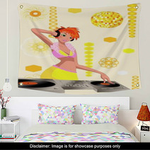 DJ With Headphones And Turntable Mixing Beat Wall Art 3559185
