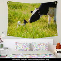 Dog Meets A Cow At Countryside Wall Art 67248677