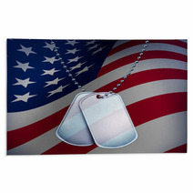 Dog Tags With An American Flag Rugs 37873685