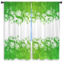 Dollar Background Window Curtains 60395772