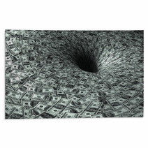 Dollar's Flow In Black Hole Rugs 10265039
