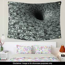 Dollar's Flow In Black Hole Wall Art 10265039