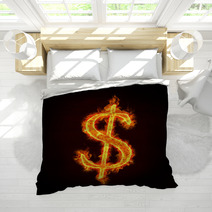 Dollar Sign In Fire Bedding 38348001