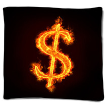 Dollar Sign In Fire Blankets 38348001