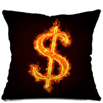 Dollar Sign In Fire Pillows 38348001