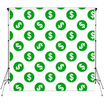 Dollar Sign Seamless Pattern On White Background Backdrops 61345261