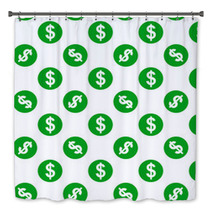 Dollar Sign Seamless Pattern On White Background Bath Decor 61345261