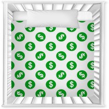 Dollar Sign Seamless Pattern On White Background Nursery Decor 61345261