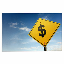Dollars Ahead. Yellow Traffic Sign. Rugs 66046070