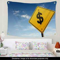 Dollars Ahead. Yellow Traffic Sign. Wall Art 66046070