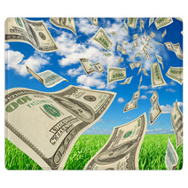 Dollars On Background Sky And Herbs. Rugs 50028180