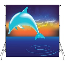 Dolphin Jumping Out Of Water Backdrops 45239129