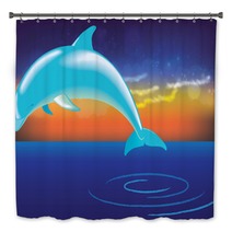 Dolphin Jumping Out Of Water Bath Decor 45239129