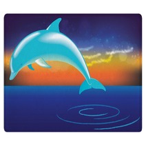 Dolphin Jumping Out Of Water Rugs 45239129